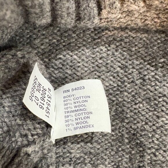 GAP Cowl Neck Long Sleeve Sweater with Ribbed Collar, Hem, and Cuffs in Grey - Picture 7 of 8